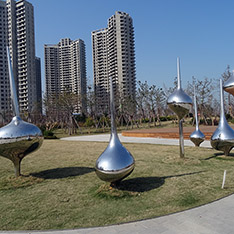 mirror polished stainless steel birds statues
